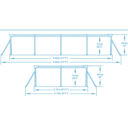 ▷🥇 distribuidor piscina rectangular con depuradora 400x211x81cm