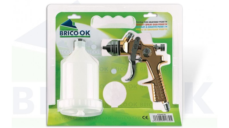 PISTOLA PINTAR GRAVEDAD PG881N BRICO OK - SUMINISTROS CAMARA PISTOLA PINTAR GRAVEDAD PG881N BRICO OK - SUMINISTROS CAMARA