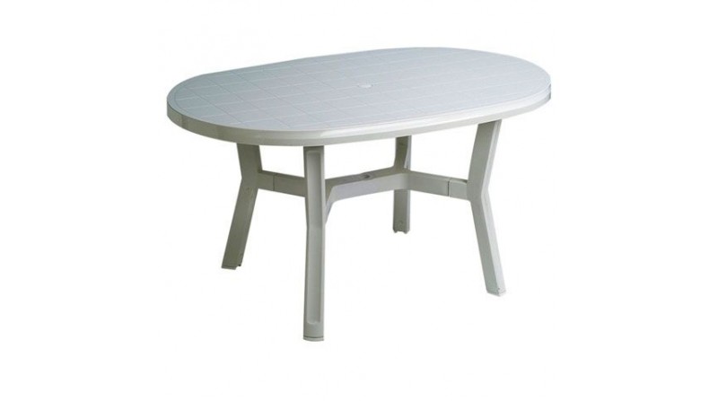 MESA JARDIN OVAL BLANCA - SUMINISTROS CAMARA