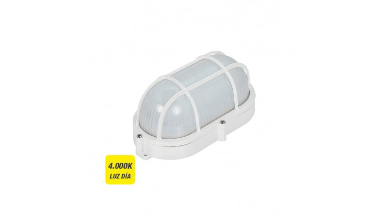 APLIQUE EXTERIOR LED 810lm OVAL REJILLA 4000K - SUMINISTROS CAMARA