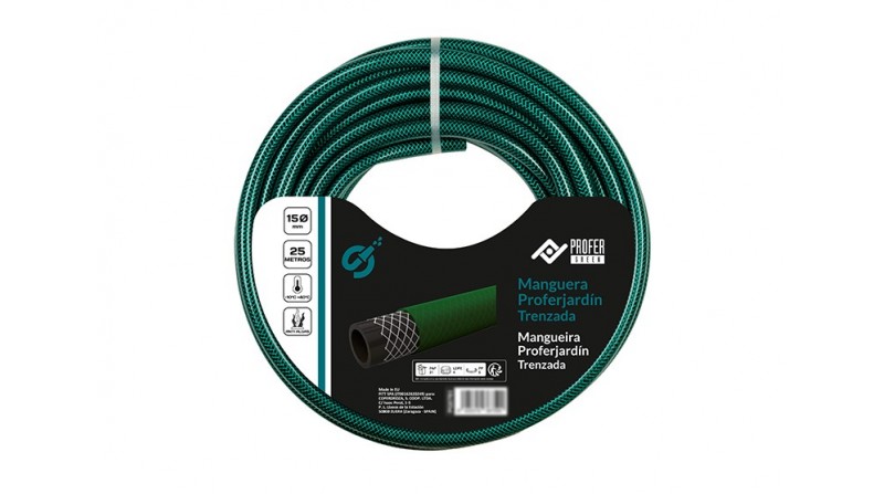 MANGUERA JARDIN TRENZADA 19mm 25m PROFER - SUMINISTROS CAMARA MANGUERA JARDIN TRENZADA 19mm 25m PROFER - SUMINISTROS CAMARA