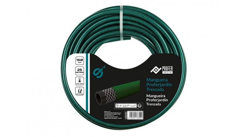 MANGUERA JARDIN TRENZADA 15mm 25m PROFER - SUMINISTROS CAMARA MANGUERA JARDIN TRENZADA 15mm 25m PROFER - SUMINISTROS CAMARA