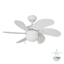 VENTILADOR DE TECHO ARAL BLANCO 50W ø76cm - SUMINISTROS CAMARA