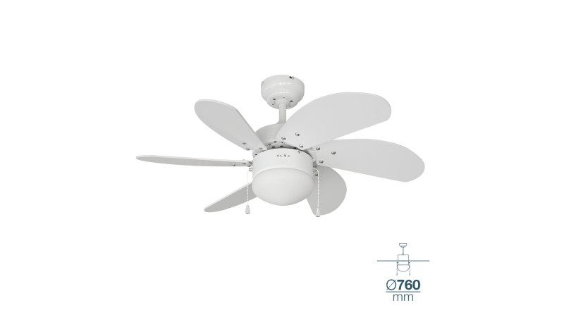 VENTILADOR DE TECHO ARAL BLANCO 50W ø76cm - SUMINISTROS CAMARA