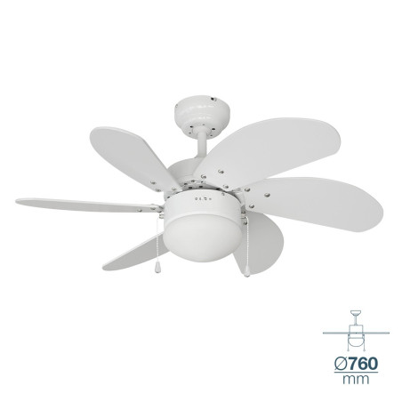 VENTILADOR DE TECHO ARAL BLANCO 50W ø76cm - SUMINISTROS CAMARA