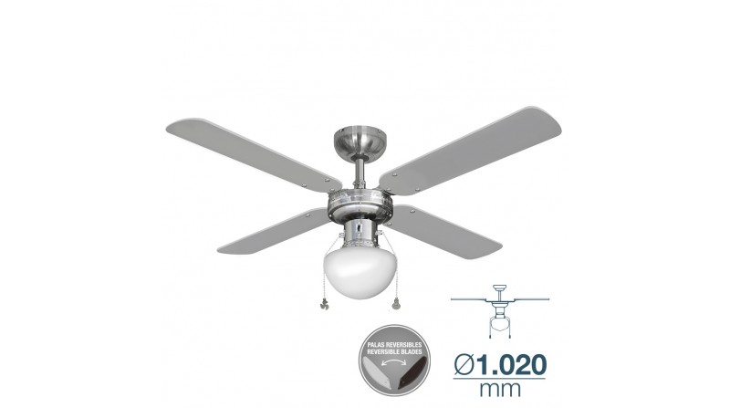 VENTILADOR DE TECHO CARIE CROMADO 50W ø102cm - SUMINISTROS CAMARA VENTILADOR DE TECHO CARIE CROMADO 50W ø102cm - SUMINISTROS CAMARA