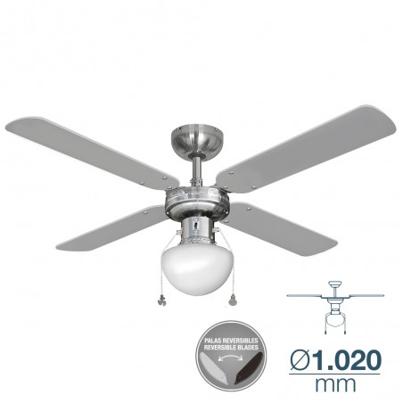 VENTILADOR DE TECHO CARIE CROMADO 50W ø102cm - SUMINISTROS CAMARA