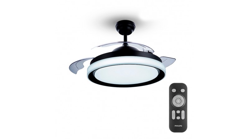VENTILADOR DE TECHO CON LED ATLAS NEGRO 28+35W ø106cm - SUMINISTROS CAMARA VENTILADOR DE TECHO CON LED ATLAS NEGRO 28+35W ø106cm - SUMINISTROS CAMARA