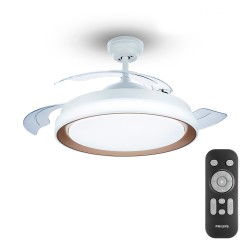VENTILADOR DE TECHO CON LED ATLAS DORADO 28+35W ø106cm - SUMINISTROS CAMARA