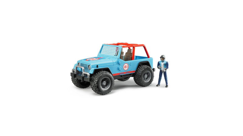 JEEP CROSS COUNTRY AZUL CON PILOTO BRUDER - SUMINISTROS CAMARA