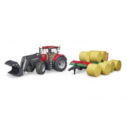 TRACTOR CASE IH OPTUM 300 CVX CON REMOLQUE Y PACAS BRUDER - SUMINISTROS CAMARA