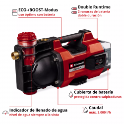 BOMBA DE TRASVASE AQUINNA 18/30 F LED EINHELL - SUMINISTROS CÁMARA