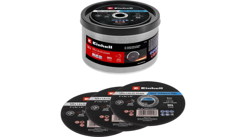 CUBO 50 DISCOS DE CORTE 125x1mm EINHELL