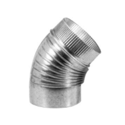 CODO ESTUFA GALVANIZADO 100mm 45º (O,5mm)