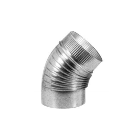 CODO ESTUFA GALVANIZADO 100mm 45º (O,5mm)