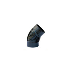 CODO ESTUFA VITRIFICADO NEGRO 120mm 45º