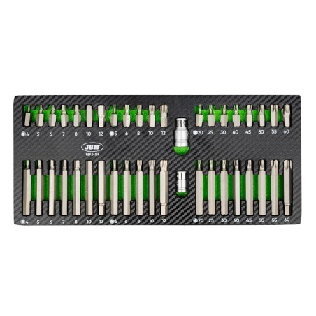 ESTUCHE 42PZS PARA TORNILLOS HEX , 12 CANTOS Y TORX JBM