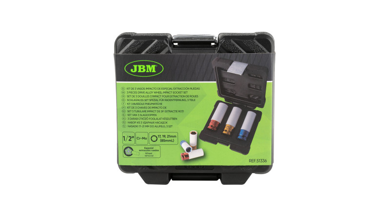 KIT 3 VASOS IMPACTO 1/2 ESPECIAL RUEDAS JBM