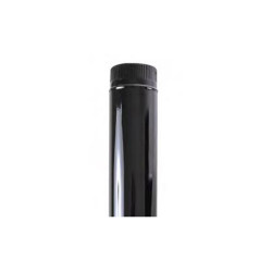 TUBO ESTUFA VITRIFICADO NEGRO 120mm CON TIRO 1m