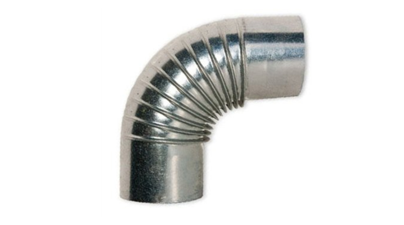 CODO ESTUFA GALVANIZADO 110mm 90º (0.8mm) - Suministros Cámara