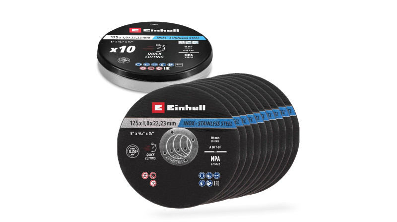 LATA DE 10 DISCOS CORTE INOX Y METAL 125x1mm EINHELL - SUMINISTROS CAMARA