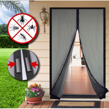 MOSQUITERA CON VELCRO/IMAN NEGRO 100 x 210 cm - SUMINISTROS CAMARA