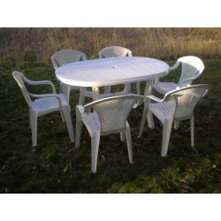 MESA JARDIN OVAL BLANCA - SUMINISTROS CAMARA